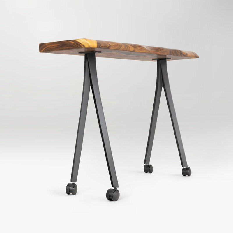 Pieds de table de salle à manger en métal Compa avec roulettes, H 28,2 po x L 22 po x l 2,5 po