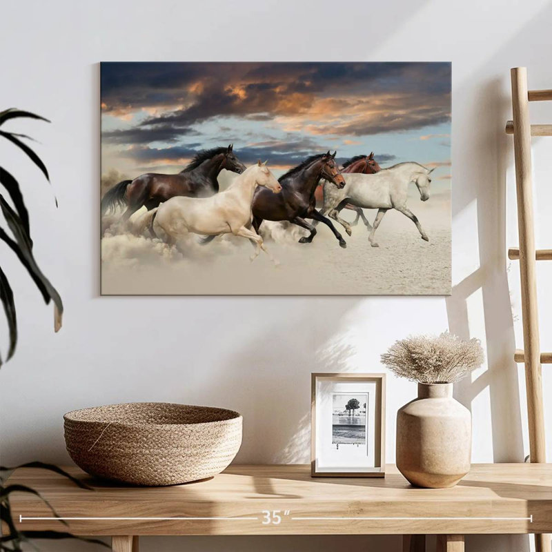 Galloping Desert Horses, 16" H x 24" W