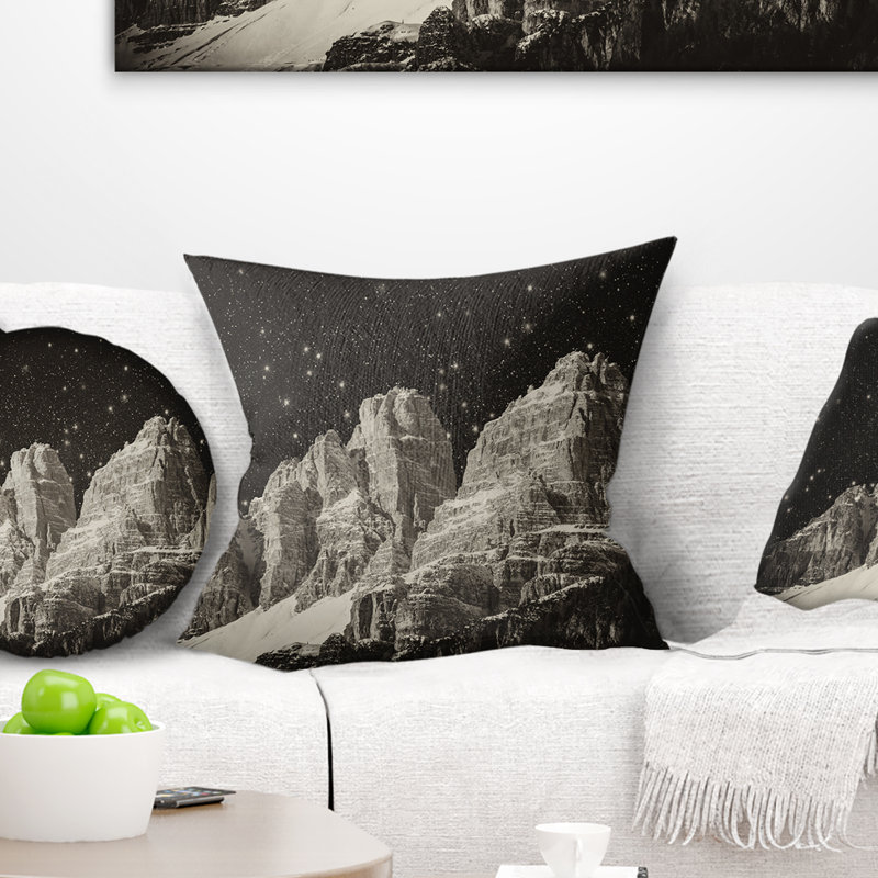Hauts sommets des Dolomites, Alpes italiennes - Coussin imprimé paysage, 16 po x 16 po, Coussin décoratif
