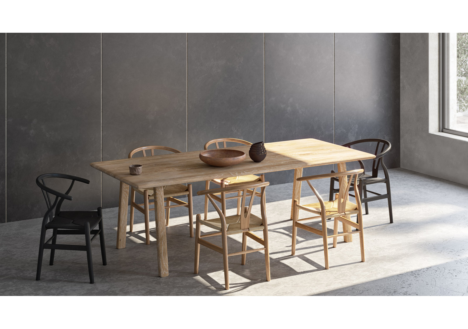 Avari 88" Oak Dining Table, Oak