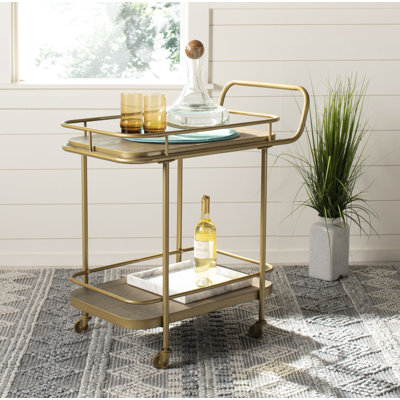 Blonde Metal Bar Cart
