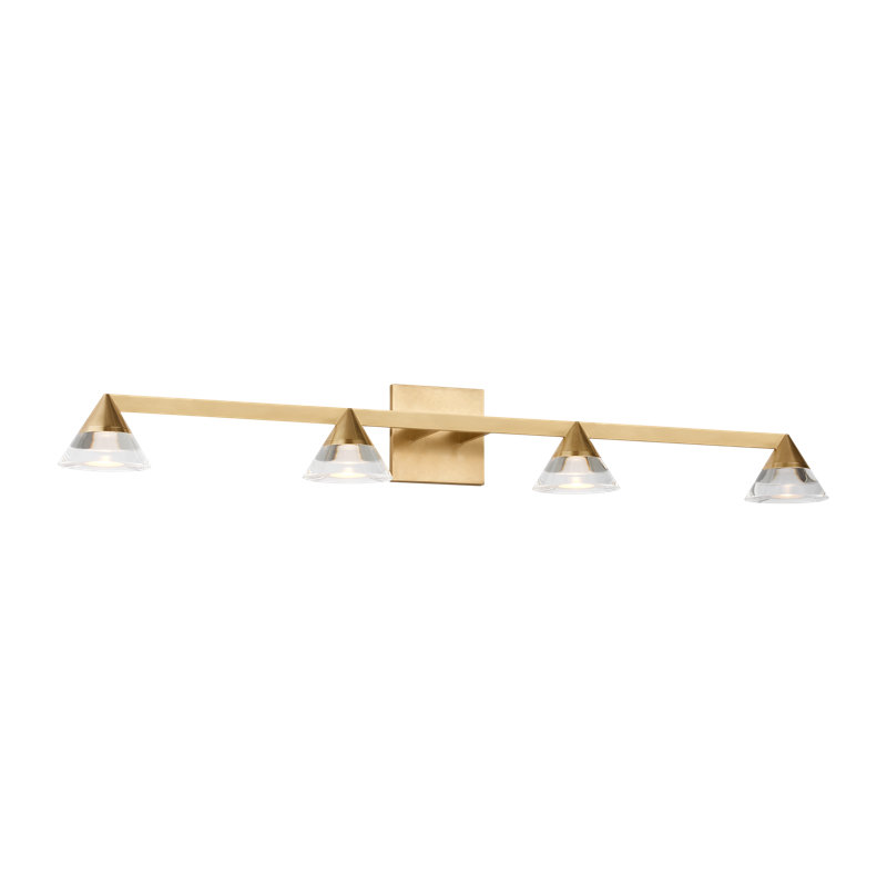 Midrand LED Vanity Light, Hand-Rubbed Antique Brass, 4, 5" H x 36.2" W x 5.7" D