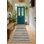 Tapis de couloir abstrait bleu / brun 2 pi x 6 pi (2 pi 3 po x 5 pi 11 po) Branch Branch Rimal, tapis contemporain, à poils courts et résistant aux taches