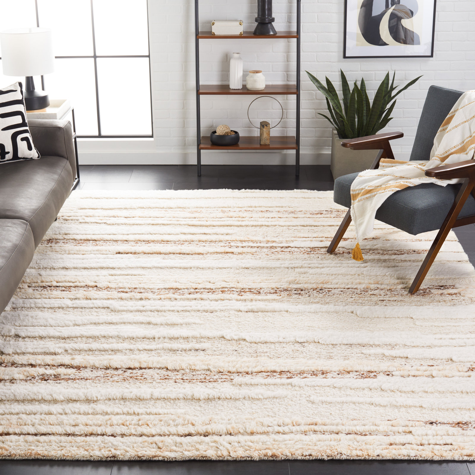 Kaci Hand-Knotted Abstract Rug, Rectangle 8' x 10'