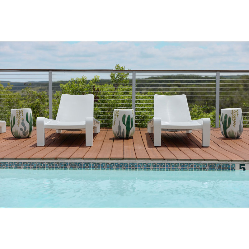 Deck Outdoor Chaise Lounge, Highcloue White