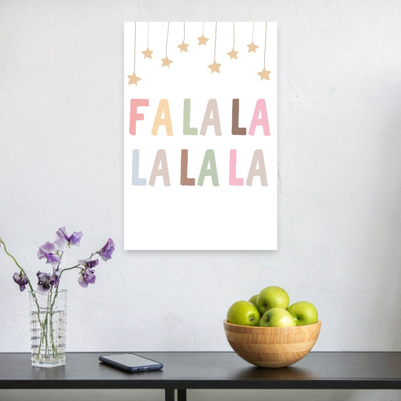 Falala Christmas Stars Colorful Whimsical Abstract Winter Landscape Wall Art Print by Mathieu - Wrapped Canvas Print