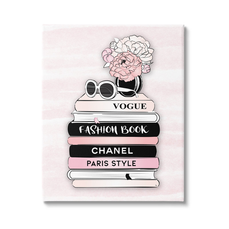 «Pink Fashion Bookstack» par Martina Pavlova, 30" H x 24" W