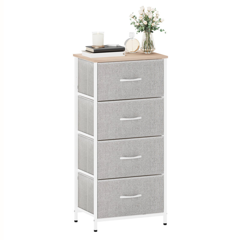 Mekenzy 4 Drawer Storage Drawer, White