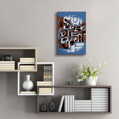 Epic Art 'Bleu Brun'  by Ishita Banerjee Acrylic Glass Wall Art, 16" x 24"