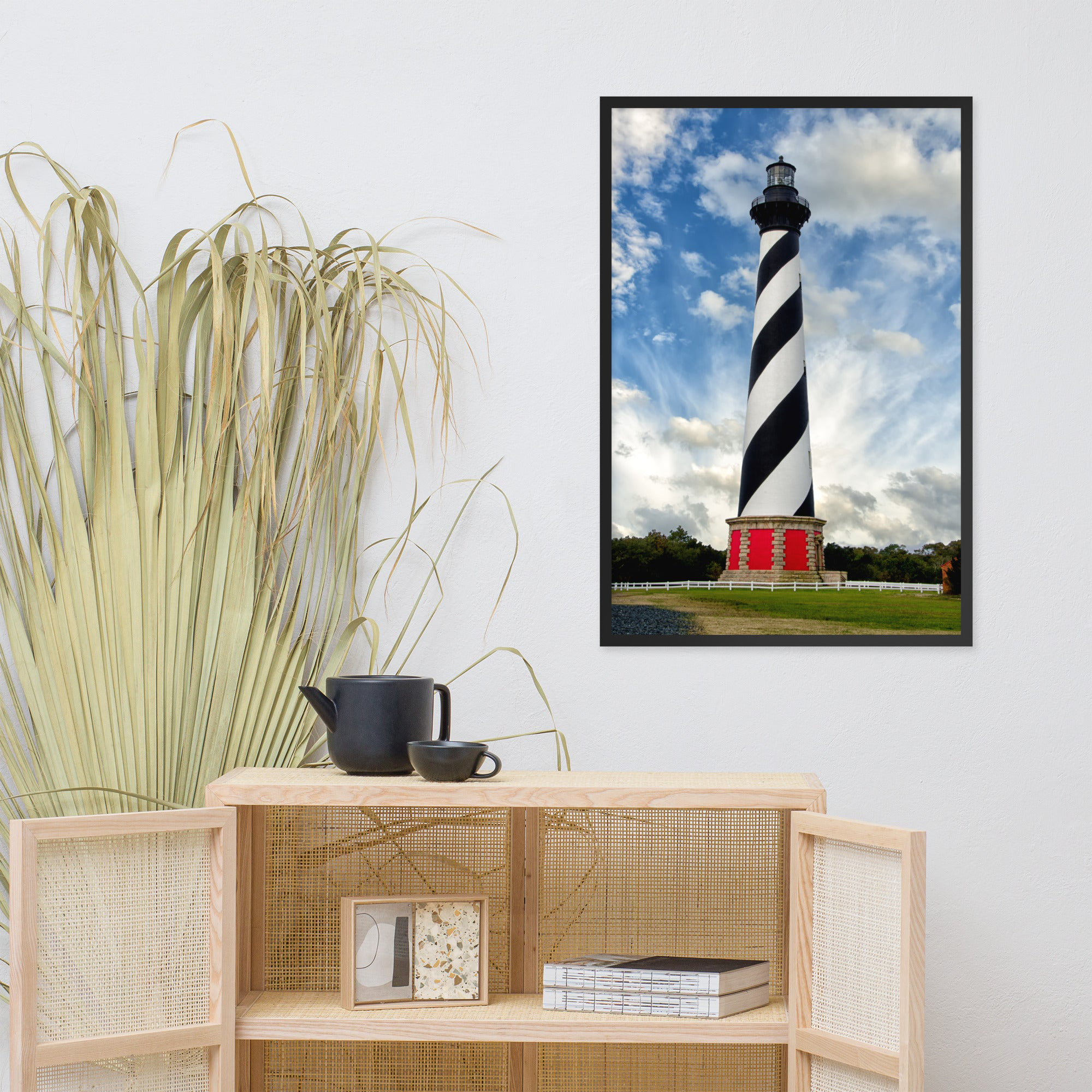 Lighthouse Nautical Wall Art Coastal Beach Pictures Canvas Prints Ocean  Decorations Painting Framed Window Seascape Artwork Gifts Office Home Decor