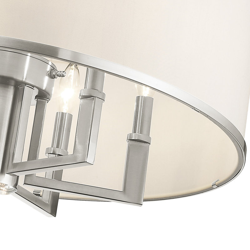 Berthine 7 - Light Dimmable Drum Chandelier, Brushed Nickel