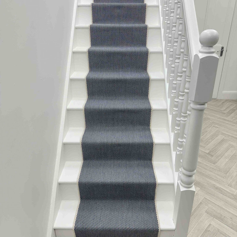 Stair Runner Solid Colour Flatweave Area Rug, Runner 60 x 690 cm