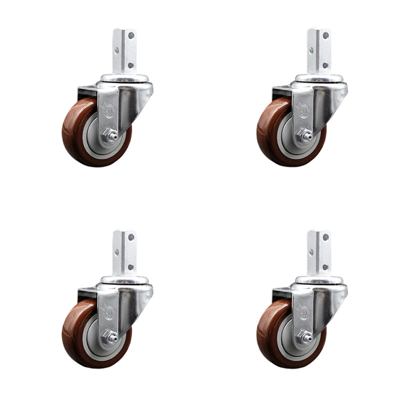 Roulettes en polyuréthane, Marron