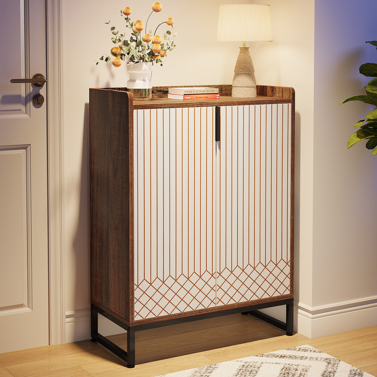 20-Pair Everly Quinn 5-Tier Shoe Cabinet