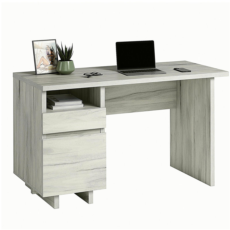 Bureau avec tiroir classeur, finition blanche