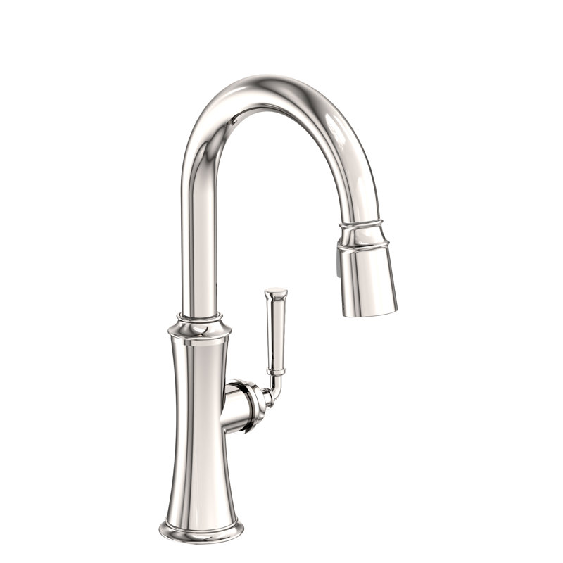 Stripling Single Handle Pull Down Bar Faucet, Polished Nickel