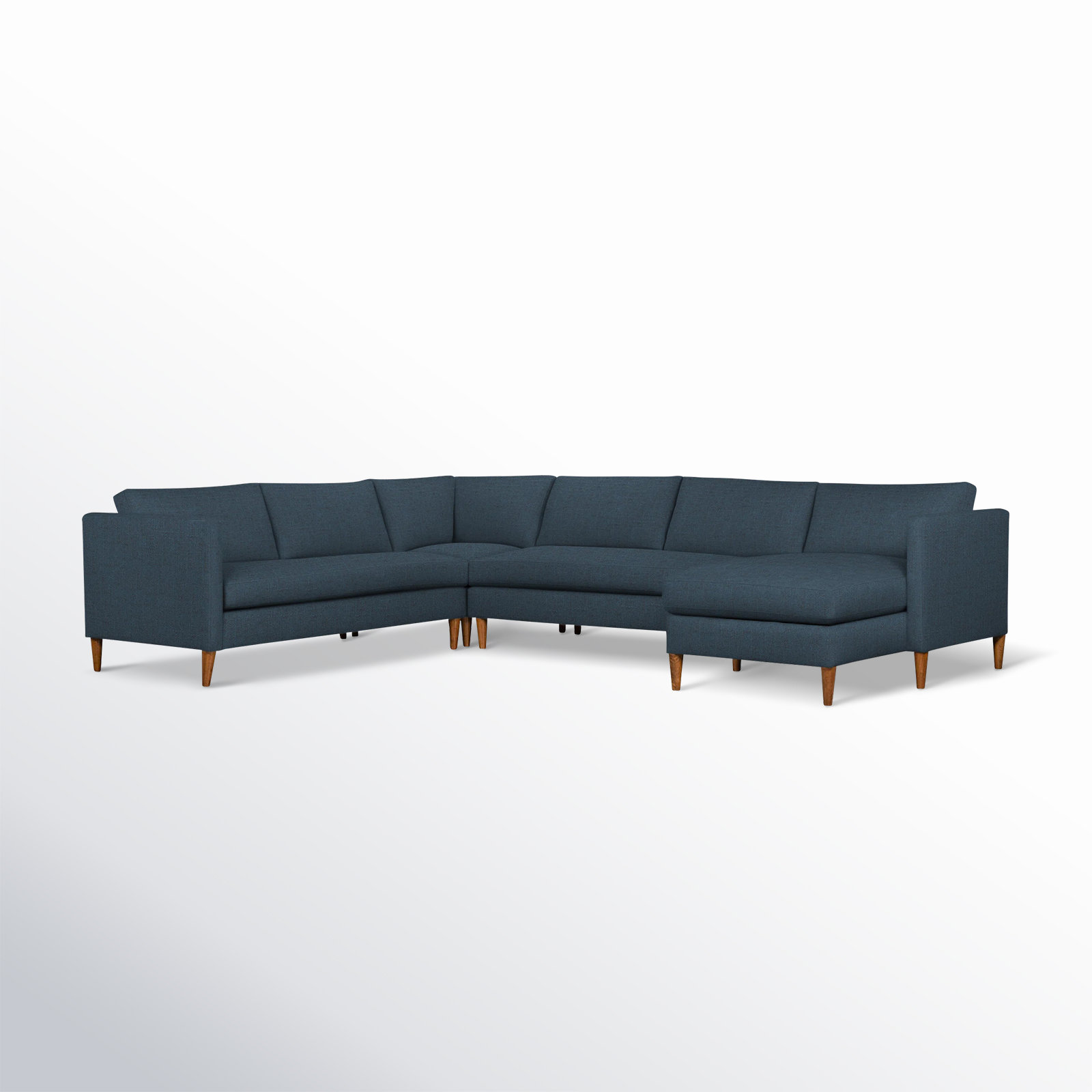 Clifford 4-Piece Upholstered Custom Sectional, Right Hand Facing, Lena Sand Performance Linen Blend