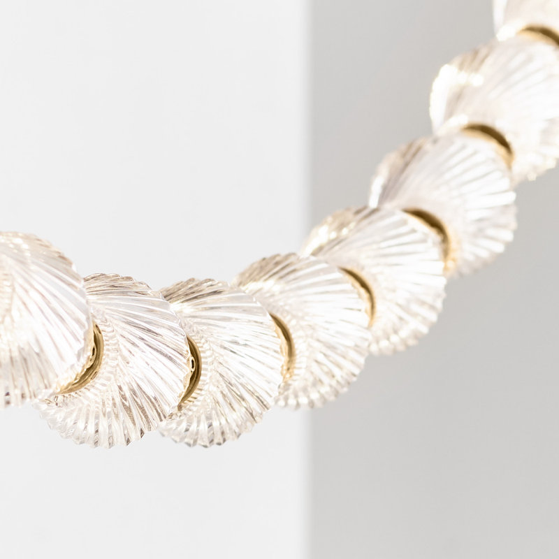 Collier LED Chandelier, Natural Brass, 132"