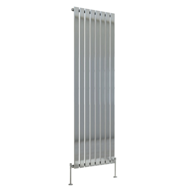 Briscoe Vertical Single Flat Panel Radiator, 180cm H x 54.4cm W x 5.2cm D, Chrome