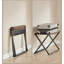 Porte-bagage, pliable, métal, cuir synthétique