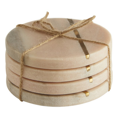 Roisin Marble Round 4 Piece Coaster Set