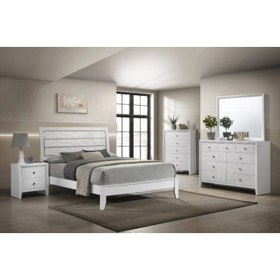 1pièce grand lit à panneau à finition blanche sans sommier, robuste et amp; Mobilier de chambre à coucher en bois durable