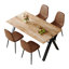 63" Wood Rectangle Dining Table Set, Farmhouse Kitchen Table Set For People-112015467-112547307