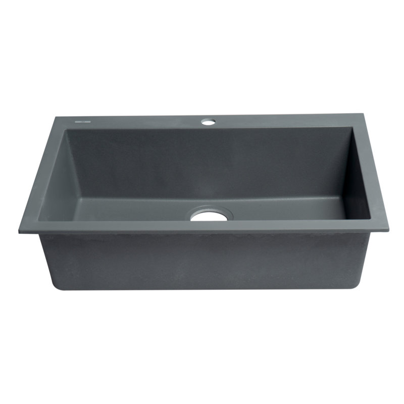29.88'' L Single Bowl Granite Kitchen Sink, Titanium