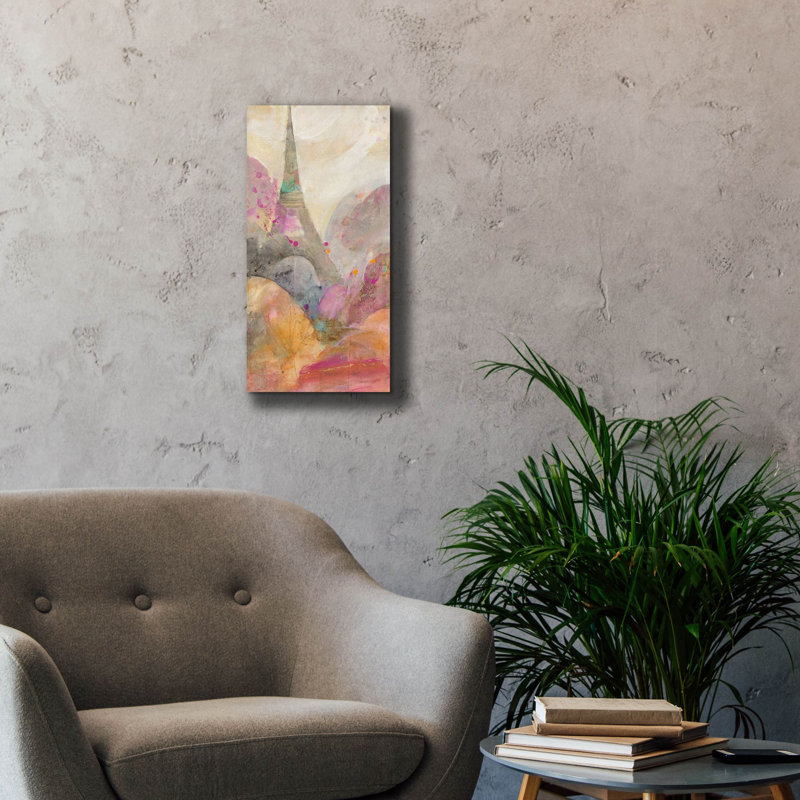 Toile épique Graffiti «Sunrise Paris» par Albena Hristova, 12 po x 24 po