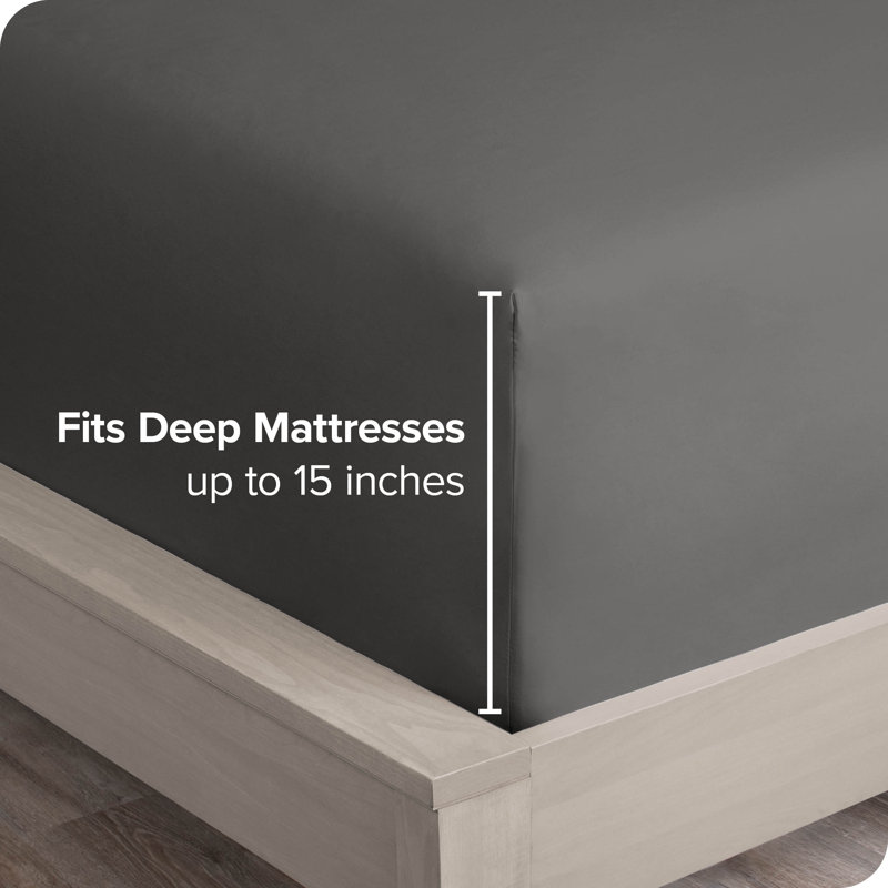 Drap-housse à poches profondes en microfibre ultra-douce, Bleu foncé, Drap-housse pour lit simple TG