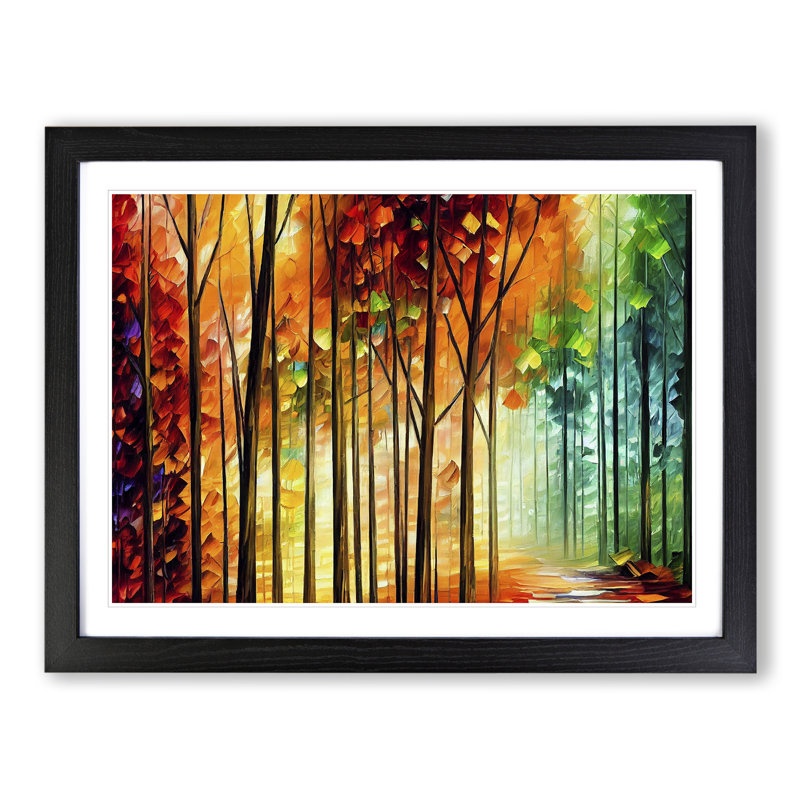XH1022-7157X Pretty Forest Vol.4 Abstract - Single Picture Frame Print, 46cm H x 64cm W x 2cm D, Black Framed
