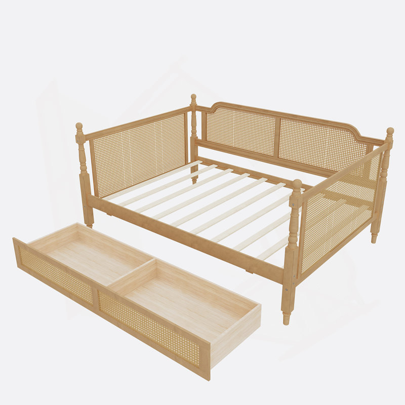 Rattan Daybed with 2 Drawers