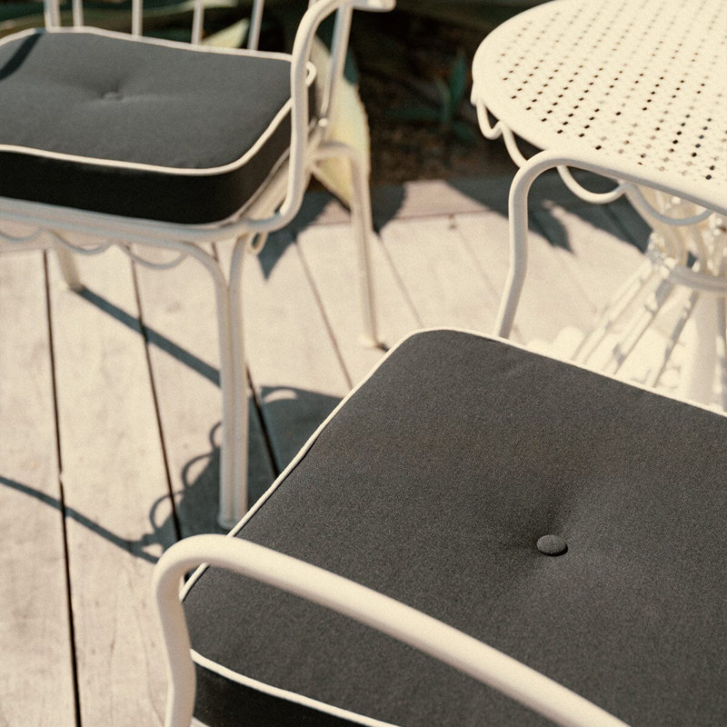 AL Fresco Dining Chair Cushion, Monaco Black Striped