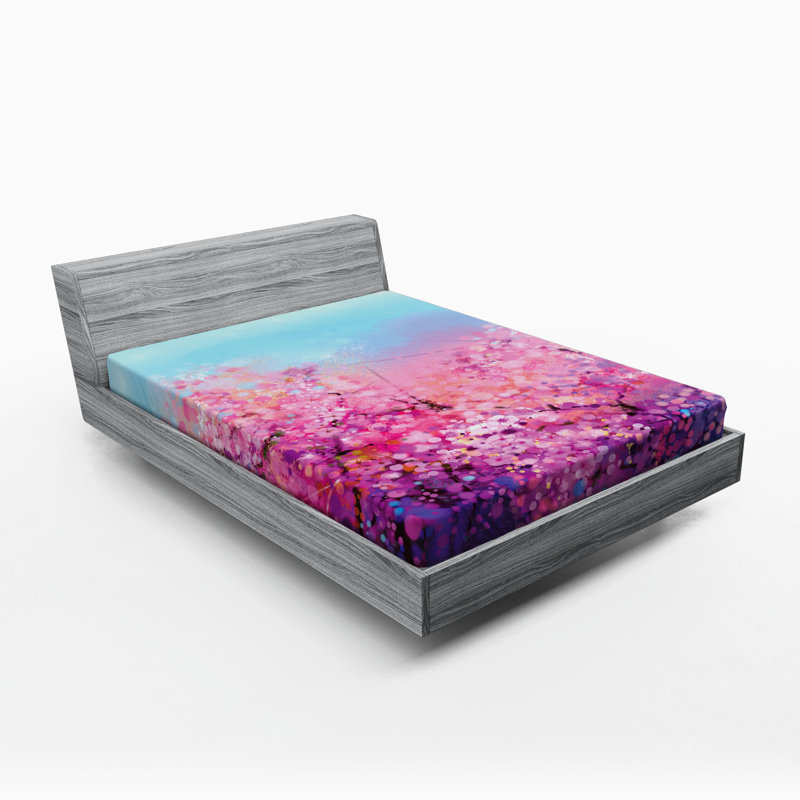 Microfiber Floral Fitted Sheet, Full Fitted Sheet