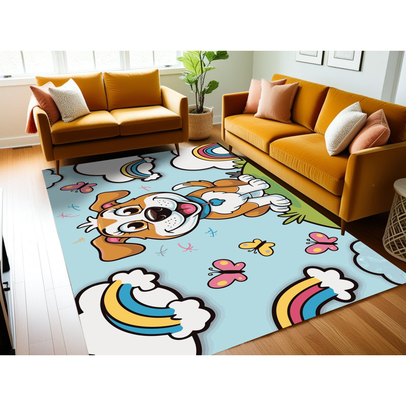 Tapis pour enfants mignons lavables Dakota Fields, Rectangulaire 7 pi x 10 pi