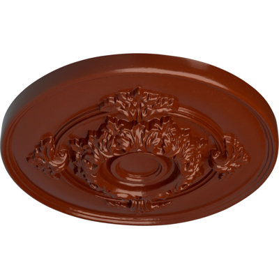 Endurathane Monique Ceiling Medallion, 13 3/4"OD x 1"P (Fits Canopies up to 3 3/4"), Hand-Painted Firebrick Finish