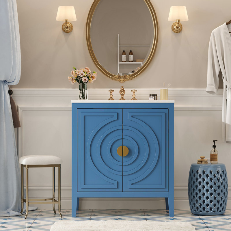 Armoire de rangement 30 po avec 2 grandes portes à fermeture douce