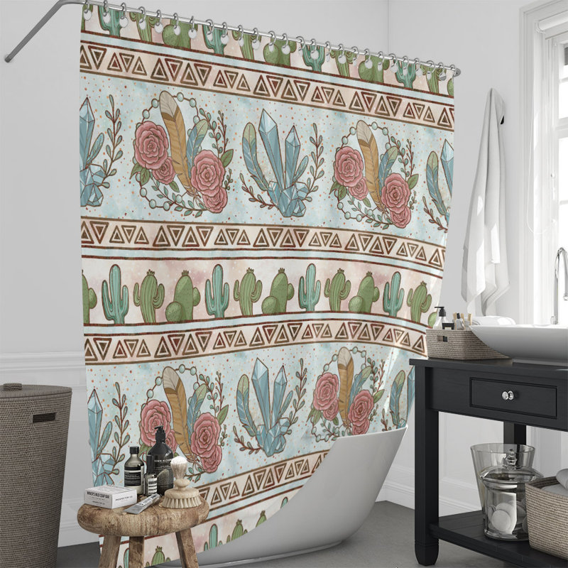 Floral Shower Curtain, 70" H x 93" W