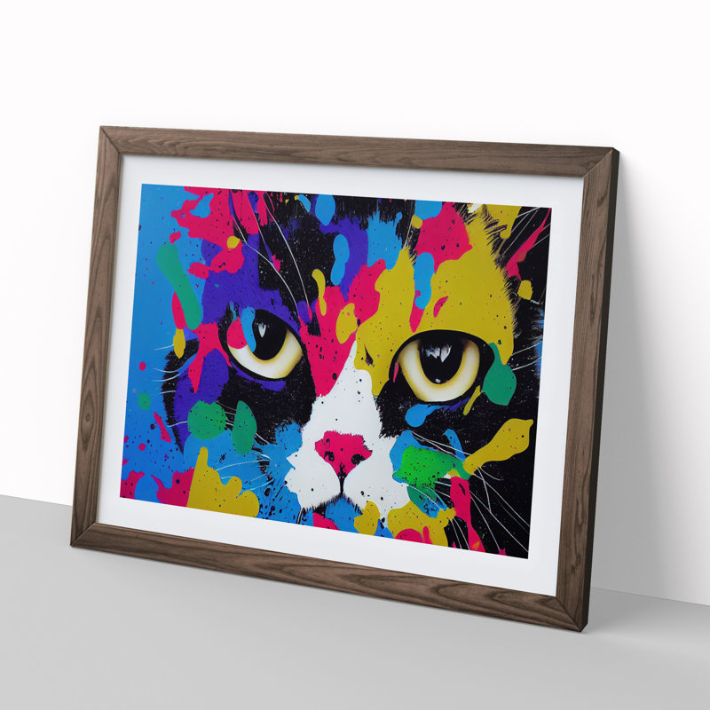 Cat Splash Vol.4 Abstract - Framed Print, 34cm H x 46cm W x 2cm D, Walnut Framed