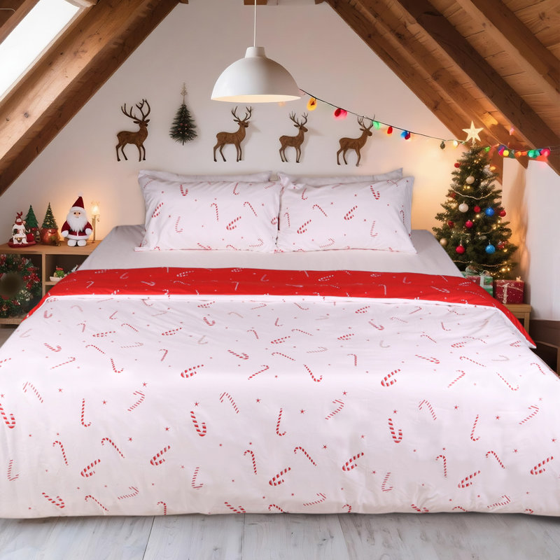 Housse de couette très luxueuse de luxe Hime, Housse de couette très grand et 2 taies d'oreille, Blanc / motif floral vert