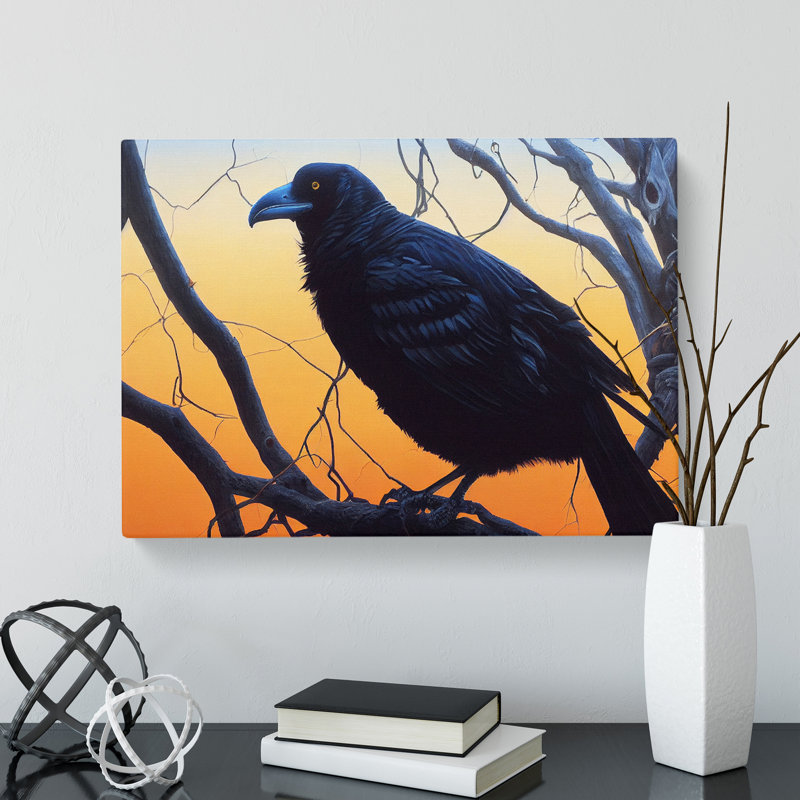 Remarkable Raven Bird - Wrapped Canvas, 40cm H x 60cm W x 3cm D