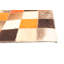Tapis jaune / orange / noir en cuir de vache Patchwork