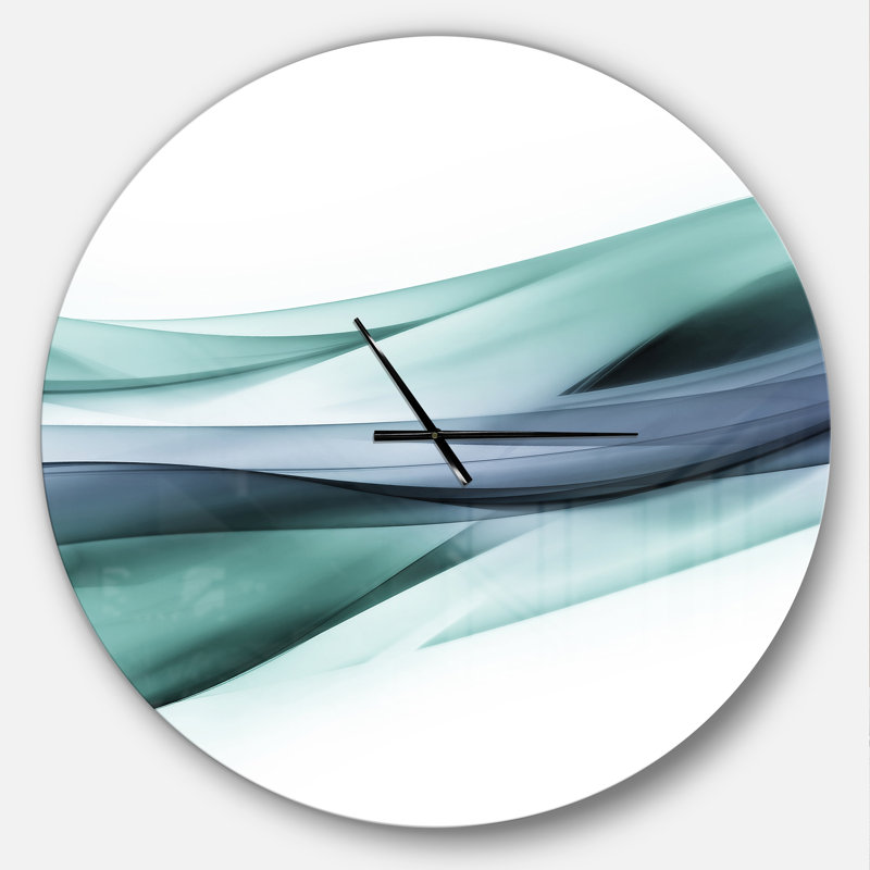 Horloge murale moderne à motif scintillant bleu clair, Surdimensionné, Bleu marine / blanc