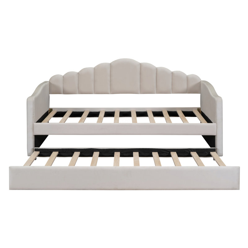 Lit de jour simple rembourré avec couchette, canapé-lit en velours avec ports de chargement USB, aucun sommier nécessaire
