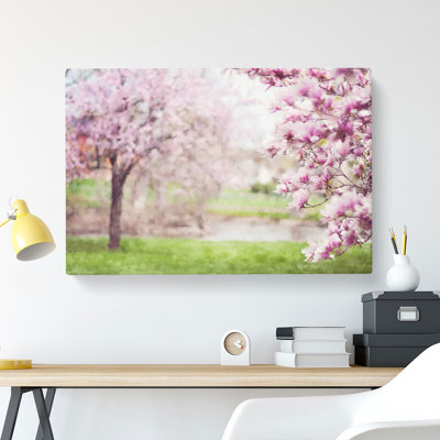 Magnolia Blossom Trees Painting - Wrapped Canvas