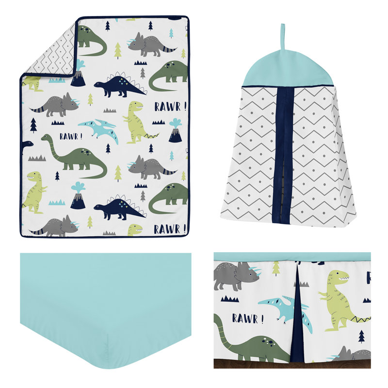 Ensemble de literie pour lit de bébé 4 pièces dinosaur Mod