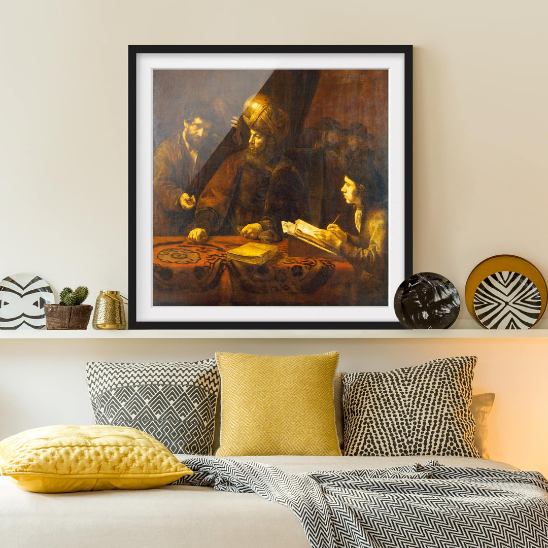 Gerahmtes Poster Gleichnis von Arbeitern von Rembrandt van Rijn