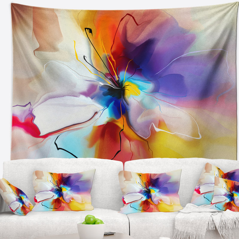 Fleur créative dans la tapisserie de plusieurs couleurs Floral, H 32 po x l 39 po