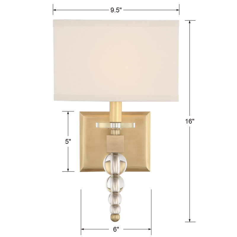 Clover 1-Light Armed Sconce, Aged Brass