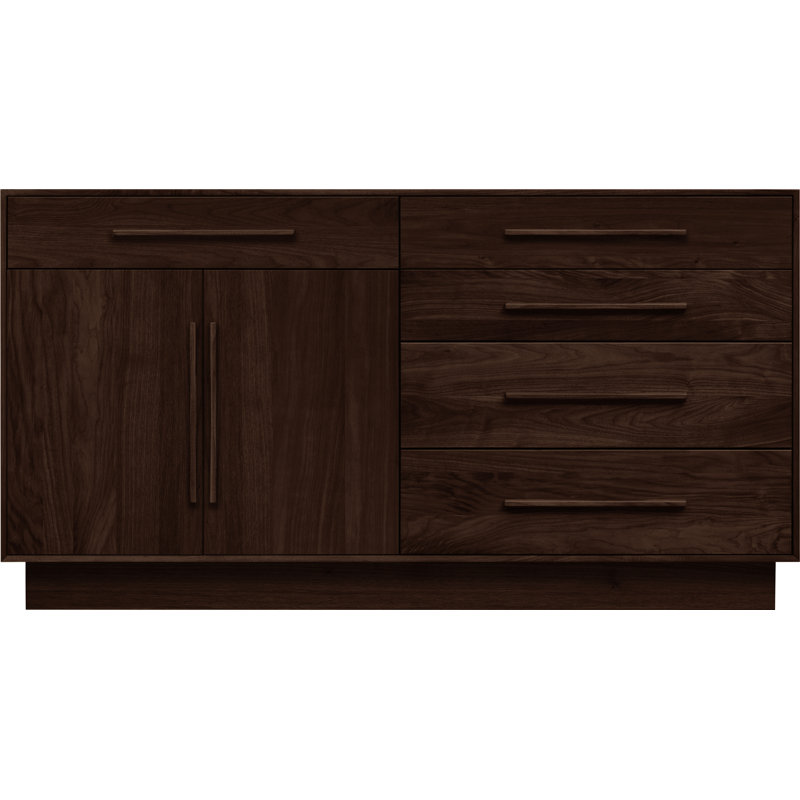 Moduluxe 5 - Drawer Solid Wood Dresser, Autumn Cherry, Right